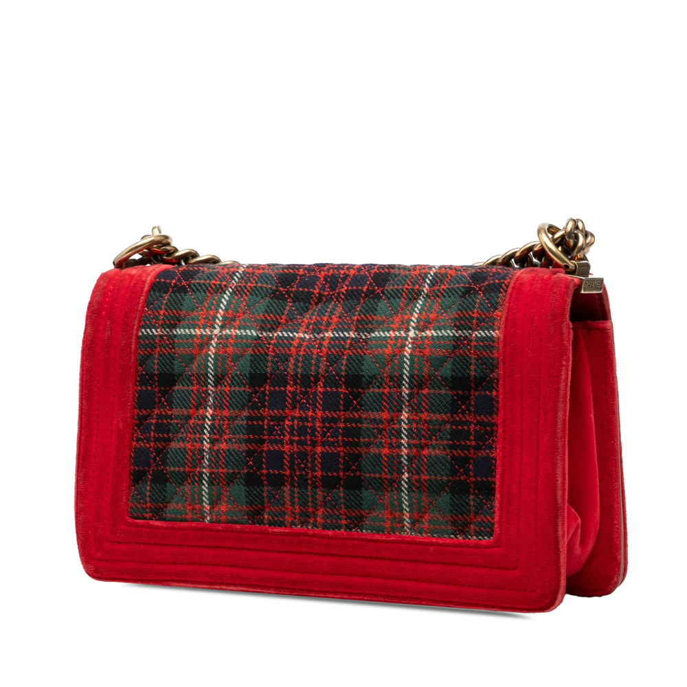 Pre-Loved Chanel Old Medium Quilted Tweed and Velvet Boy Flap - Picture 2 of 7